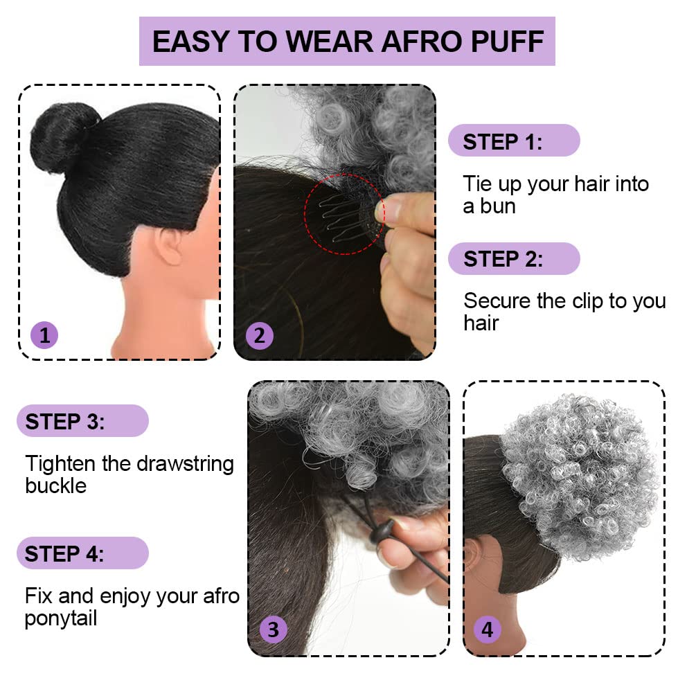 Afro Puff paardenstaart met tr - Drawstring Afro Curly Puff Ponytail recensie en prijs