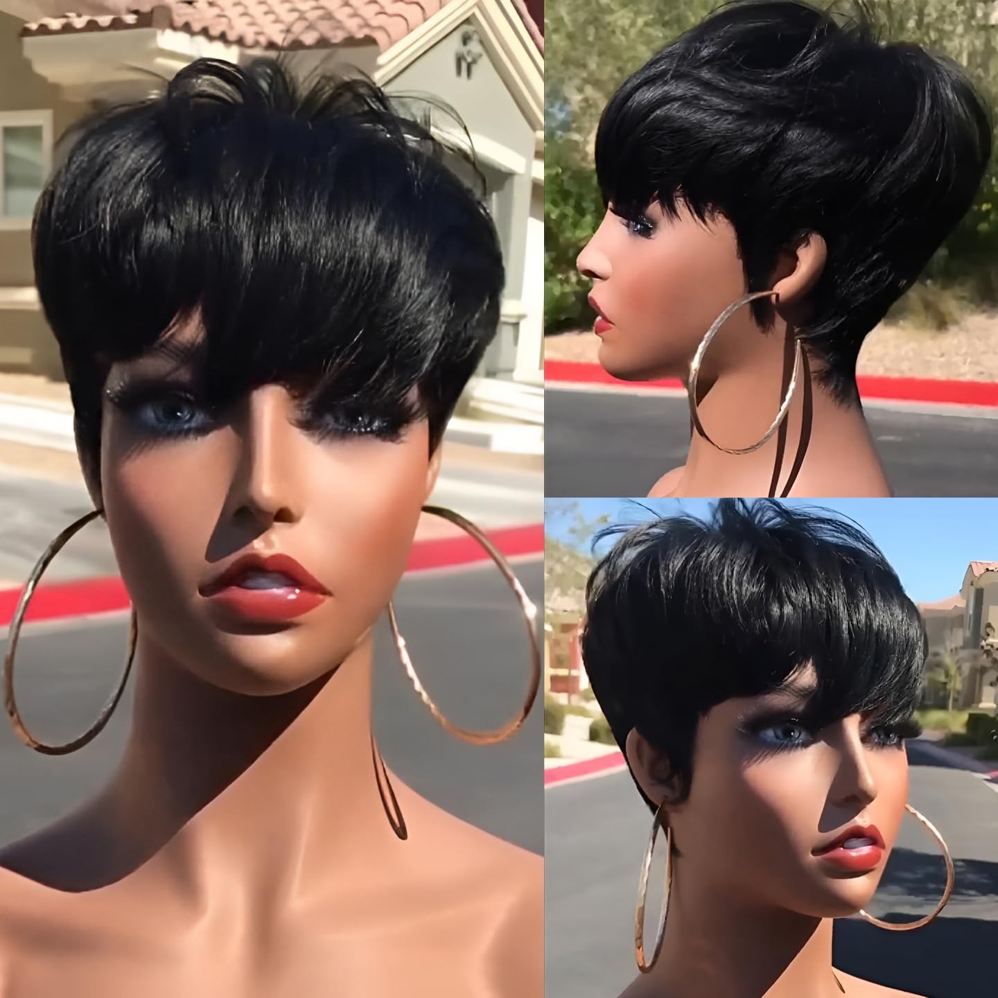 Korte Menselijk Haar Pruiken P - Short Pixie Cut Wig Human Hair Cheap recensie en prijs