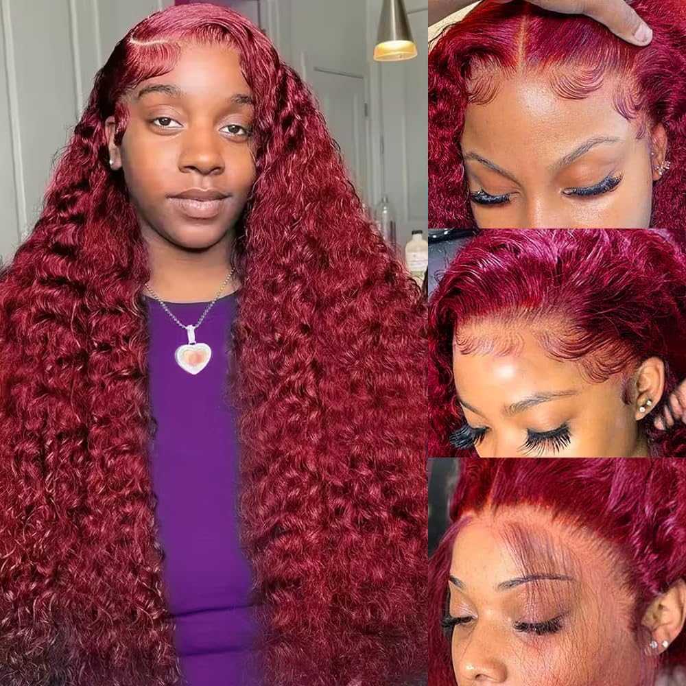200 Density Burgundy Deep Wave - Human Hair Wigs recensie en prijs