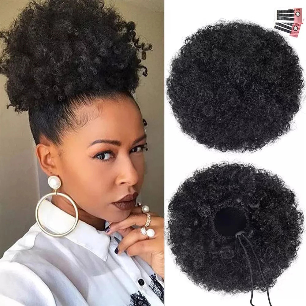 Synthetische 10 inch grote afr - Drawstring Afro Curly Puff Ponytail recensie en prijs
