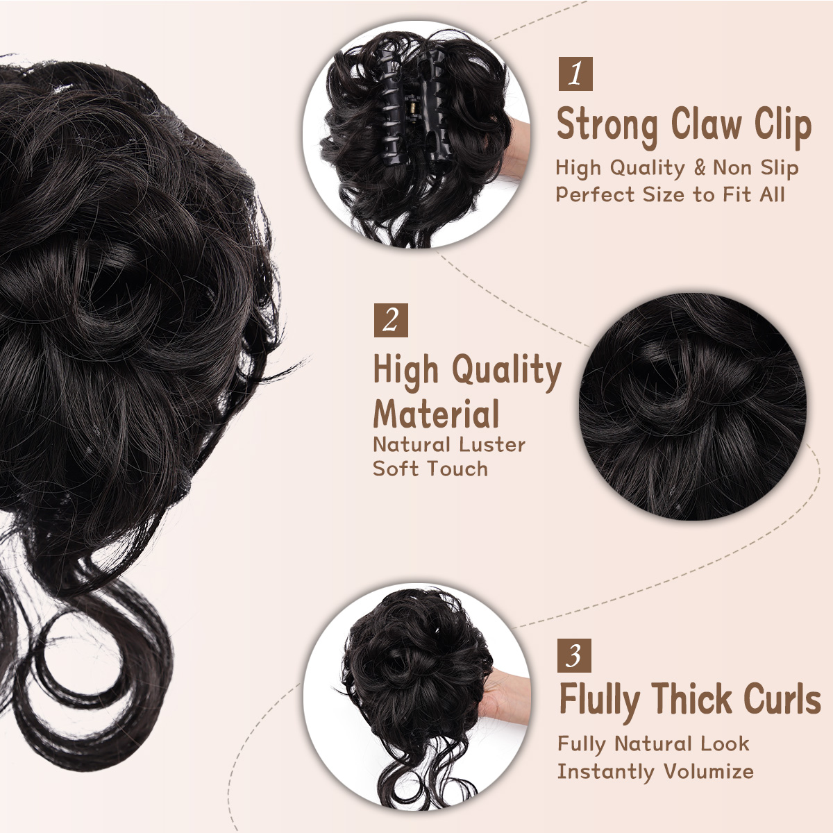 Rommelig Broodje Haarstuk Klau - Claw Clip Messy Bun Hair Piece recensie en prijs