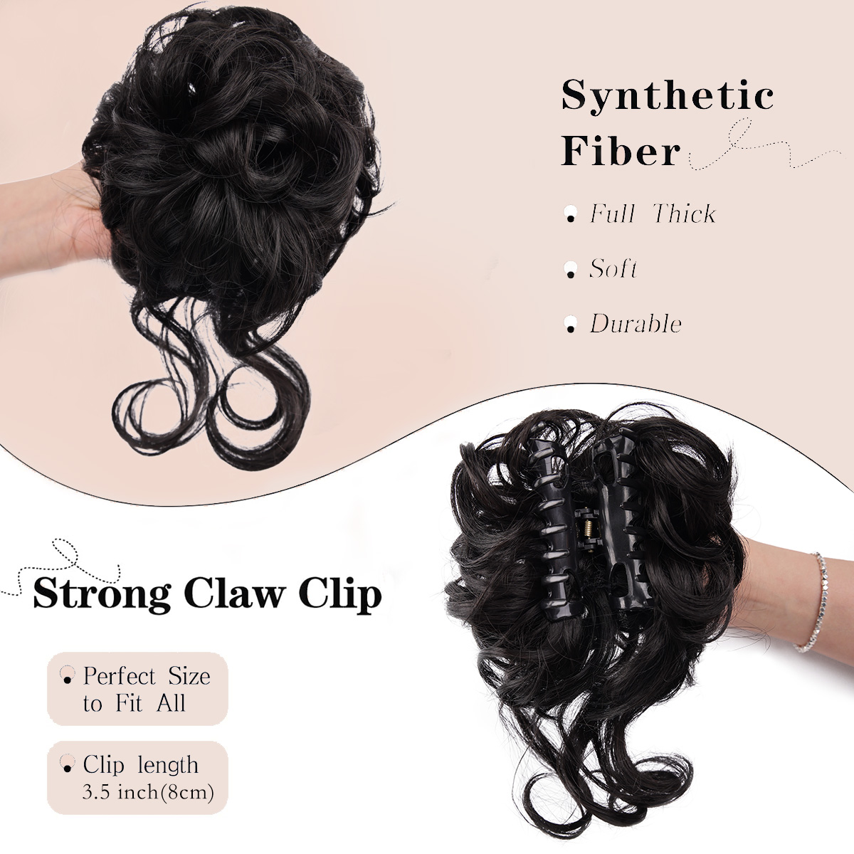 Rommelig Broodje Haarstuk Klau - Claw Clip Messy Bun Hair Piece recensie en prijs