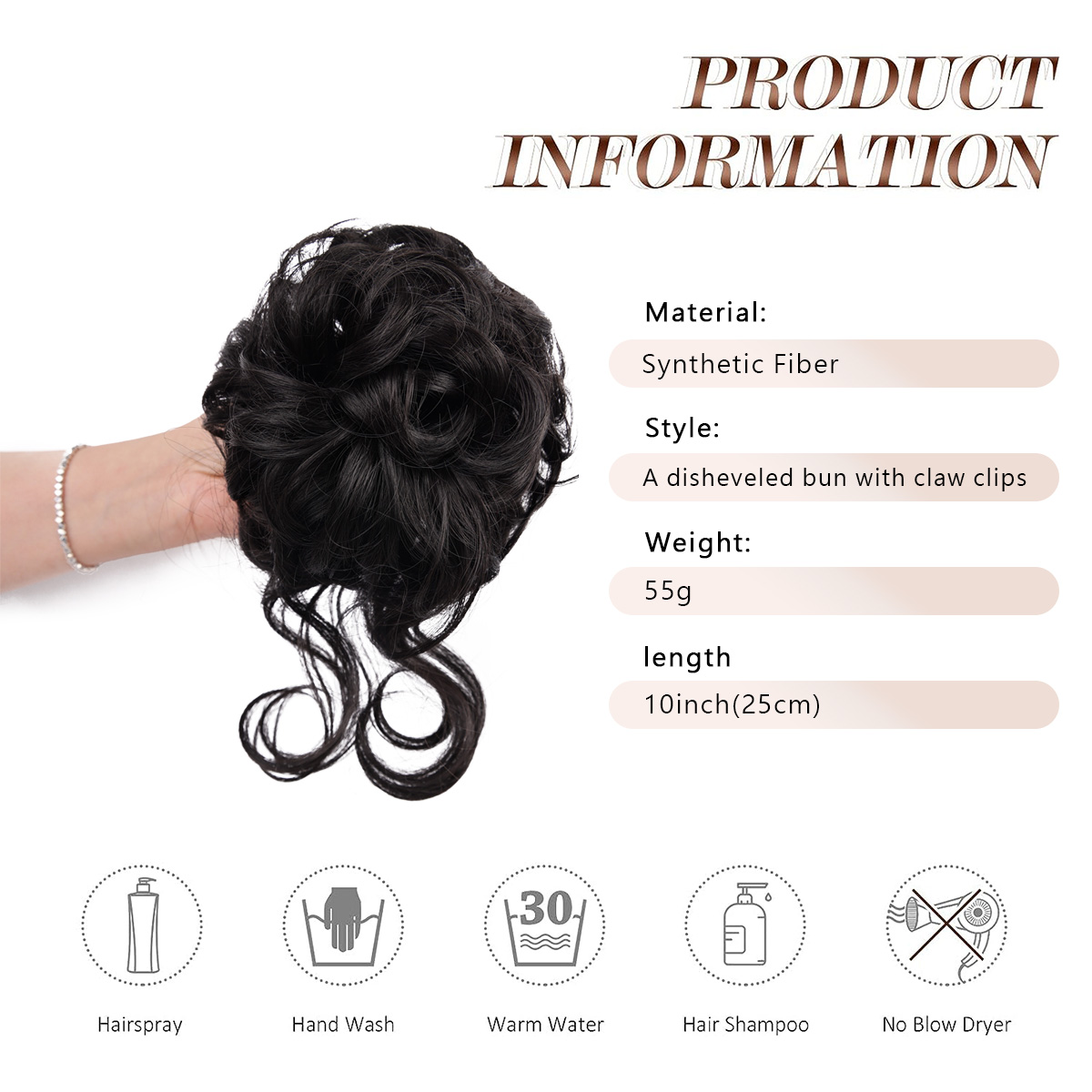 Rommelig Broodje Haarstuk Klau - Claw Clip Messy Bun Hair Piece recensie en prijs