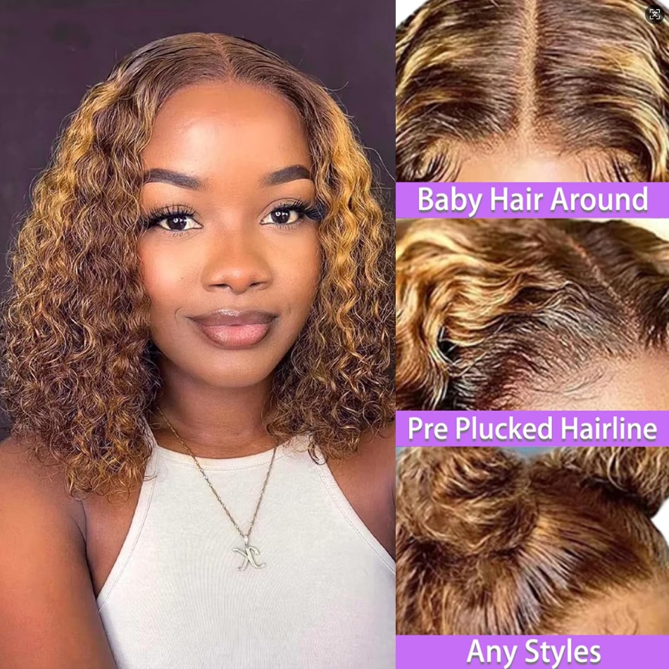 Highlight Korte Bob Deep Wave  - Glueless Wear And Go Human Hair Wig recensie en prijs