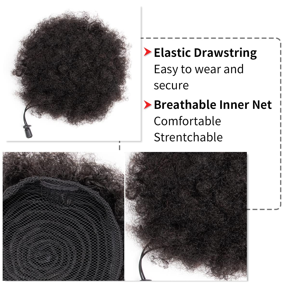 Afro Kinky Rookwolken 100% Men - Drawstring Afro Curly Puff Ponytail recensie en prijs