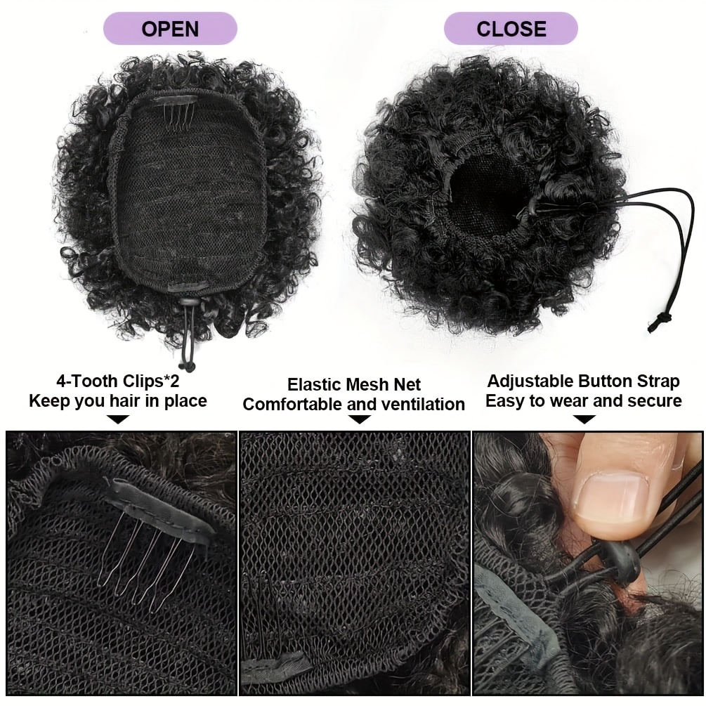 Afro Kinky Rookwolken 100% Men - Drawstring Afro Curly Puff Ponytail recensie en prijs