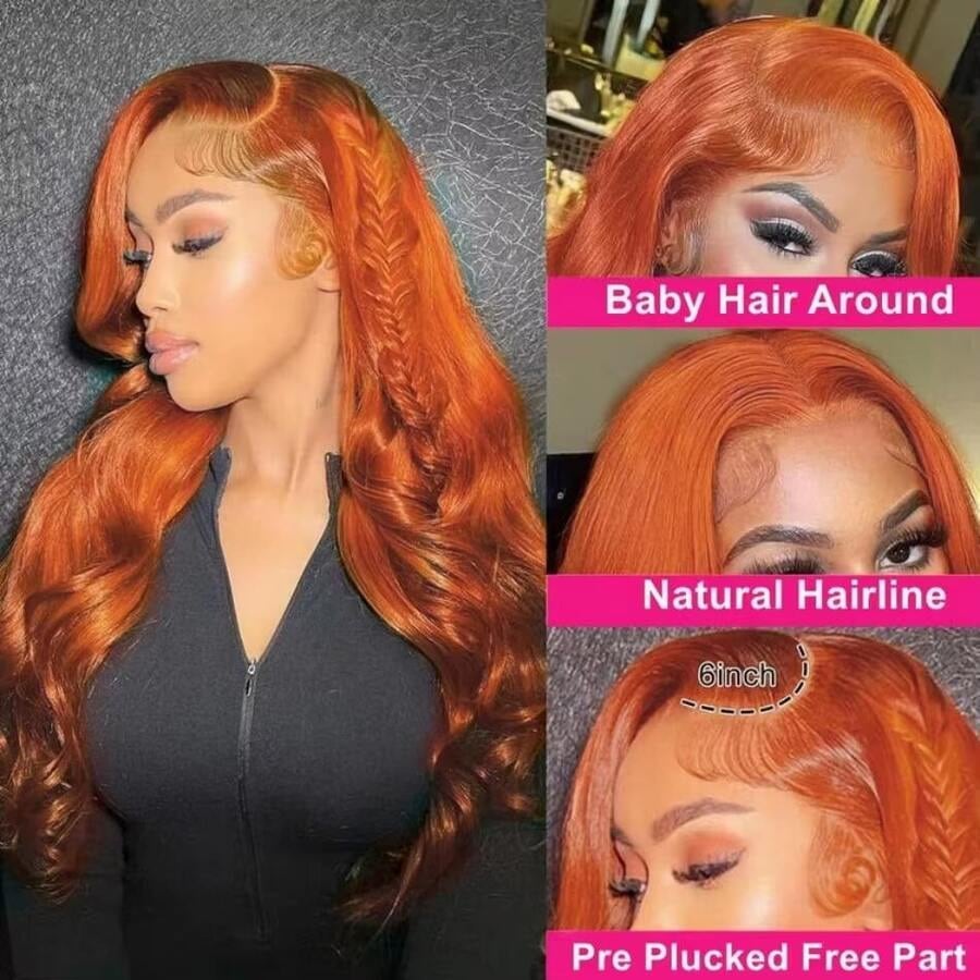 Ginger Orange 13X6 HD kantfron - Hd Lace Frontal Wig Human Hair Pre Plucked recensie en prijs